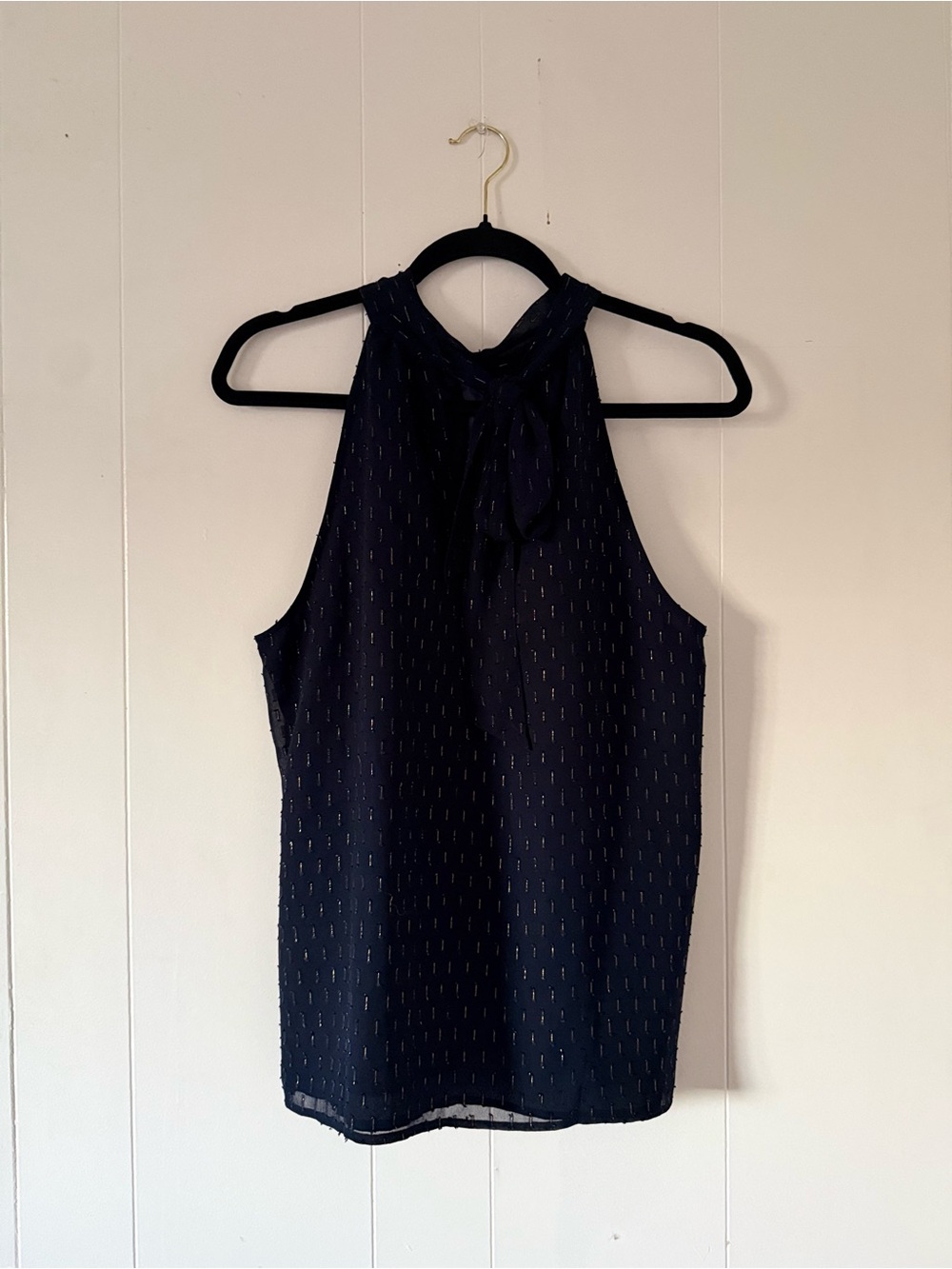 J. Crew Navy Halter Top with Metallic Stitching - Picture 3 of 4